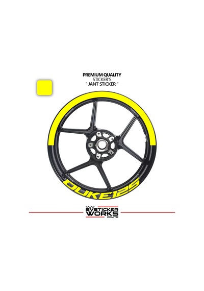 Ktm Duke 125 Jant Şeridi Yarım Jant Kaplama & Duke 125 Yazı Sticker Seti 40776912