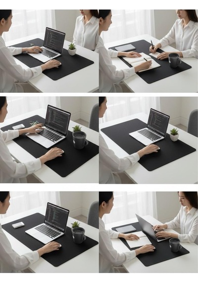 Keçe Bilgisayar Mouse Pedi 100x44 Cm Siyah Renk Çalışma Masası Düzenleyici 3 Mm Kalınlık Masa Üstü Düzenleyici Mat