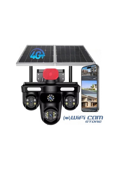 4 Kameralı Solar Kamera 4g Solar Kamera Aov Teknolojisi 7/24 Sürekli Kayıt-125595