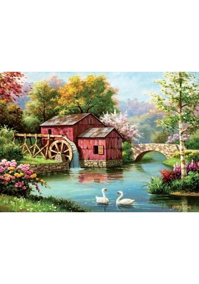 Kırmızı Eski Değirmen 1000 Parça Puzzle