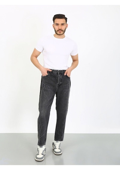 Boyfriend Şimşek Desenli Füme Jean-füme - 32 Füme
