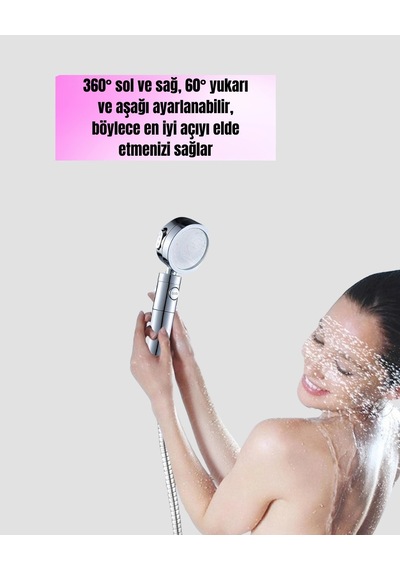 Mey İthalat Masaj Ve Yağmur Modlu Su Tasarruflu Duş Başlığı Çok Renkli