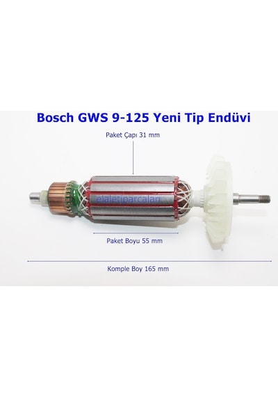 Bosch Uyumlu Tipi GWS 9-125 Endüvi Rotor Kollektör
