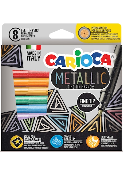 Carioca Metallic Keçeli Kalem 8'li