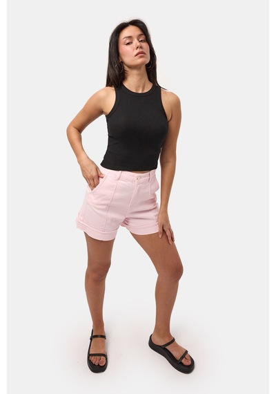Kadın Siyah S6-1 Sıfır Kol Esnek Kumaş Crop Top