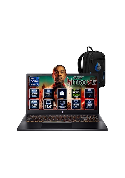 Acer Nitro V 15 NH.QZAEY.003RNP07 i9-13900H 24 GB 2 TB SSD RTX5060 15.6" W11P Dizüstü Bilgisayar