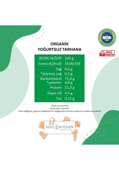 Soul Kitchen Organik Yoğurtsuz Tarhana 500gr Vegan İlave Tuzsuz