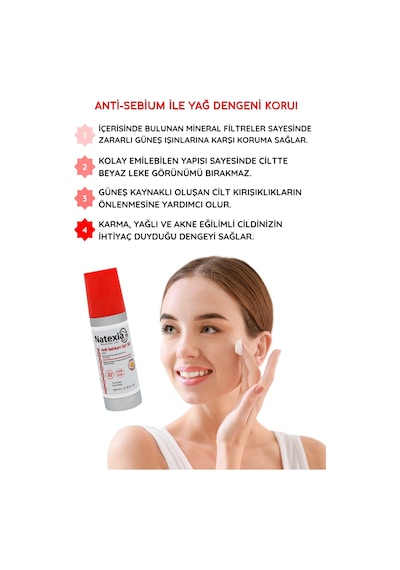 Natexia Sivilce Karşıtı Anti-sebium Güneş Koruyucu Losyon SPF50+ 100 Ml