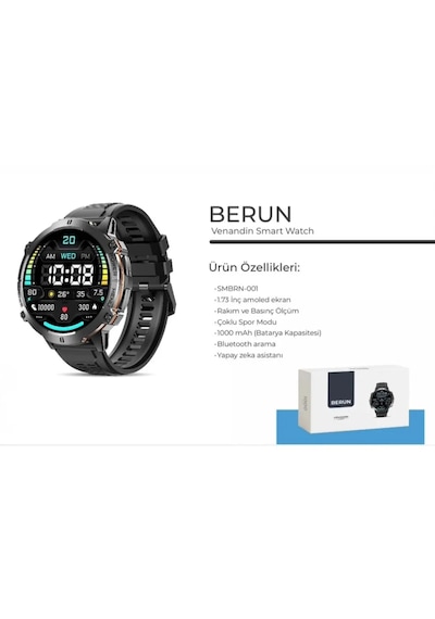 Venandin SMBRN-001 Berun Akıllı Saat (Distribütör Garantili) Venandin SMBRN-001 Berun Akıllı Saat (Distribütör Garantili)