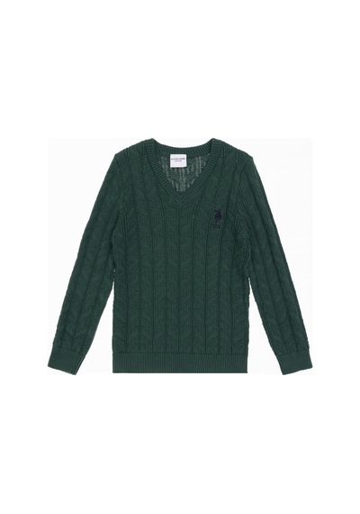 U.s. Polo Assn. Erkek Çocuk Koyu Yeşil Kazak /triko 50315639-vr079 Koyu Yesıl
