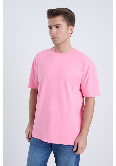 Velvoria Unisex Oversize Basic 3'lü Pembe Renk T-shirt Çok Renkli20