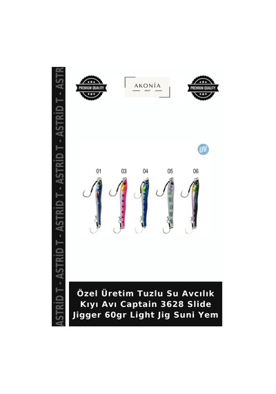 Özel Üretim Tuzlu Su Avcılık Kıyı Avı Captain 3628 Slide Jigger 60gr Light Jig Suni Yem