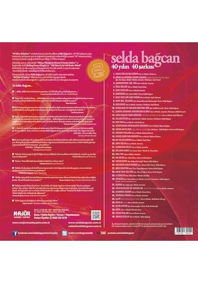 Selda Bağcan 40 Yılın 40 Şarkısı - Kırmızı Renkli 2 Plak - 2lp