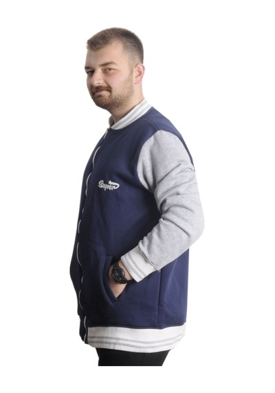 Mode Xl Büyük Beden Erkek Kolej Mont Süper 22614 İndigo Grimelanj İndigo