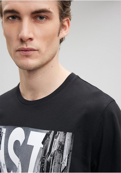 Mavi M067053-900 Siyah Erkek Regular Galata İstanbul Baskılı T-shirt Siyah