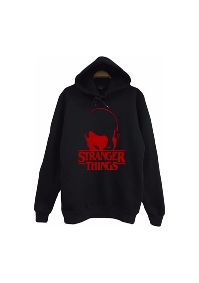 Stranger Thıngs Baskılı Çocuk Sweatshirt Siyah