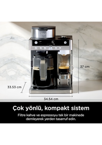 Ninja CFN802EU Prestige Dualbrew Filtre ve Kapsül Kahve Makinesi