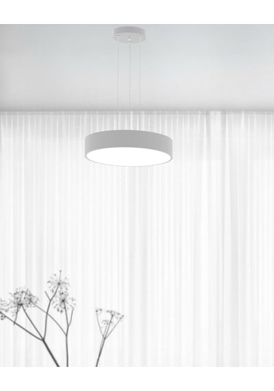 Drum 40cm Gri Kasa, Doğal Beyaz Işık Modern Sarkıt Led Avize GRİ RENK