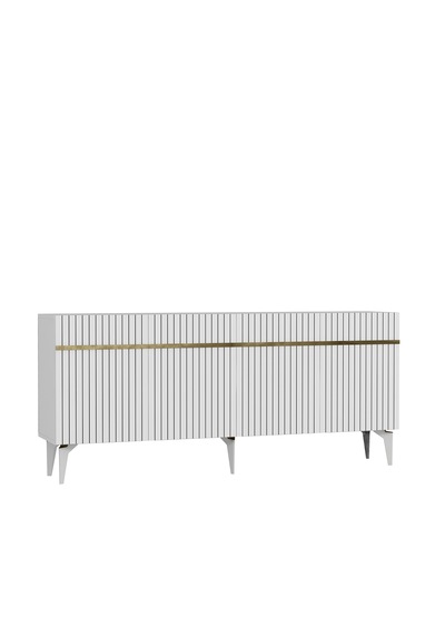 Fontana Lazer Pleksi Desen Konsol Tv Sehpası Çok Amaçlı Dolap 180 Cm Ba Beyaz - Altın Fontana Lazer Pleksi Desen Konsol Tv Sehpası Çok Amaçlı Dolap 180 Cm Ba Beyaz - Altın