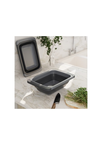 Ayarlanabilir Katlanır Süzgeç 6300 Ml Uzatılabilir Saplı Lavabo Üstü Sebze Meyve Yıkama Ve Süzme Aparatı Gri - 934811888 Diğer