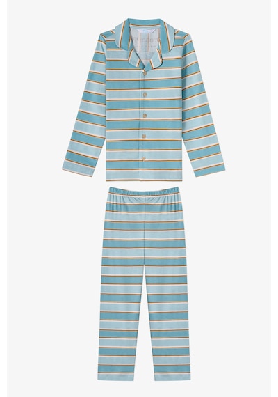 Penti Mavi Erkek Çocuk Blue Stripe Uzun Kollu Düğmeli Pamuklu Gömlek Pijama Takımı Penti Mavi Erkek Çocuk Blue Stripe Uzun Kollu Düğmeli Pamuklu Gömlek Pijama Takımı