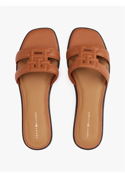 Tommy Hilfiger Th Logo Strap Mule Kadın Kahverengi Sandalet - Fw0fw08671