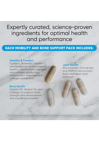 Universal U Mobility & Bone Joint & Cartilage Multivitamin Collagen Turmeric Glucosamine Chondroitin Msm 30 Packs