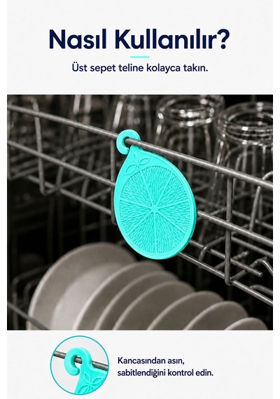 Bulaşık Makinesi Koku Giderici Ferahlatıcı Elma Nane Limon Kokulu Askılı Aparat 40678198