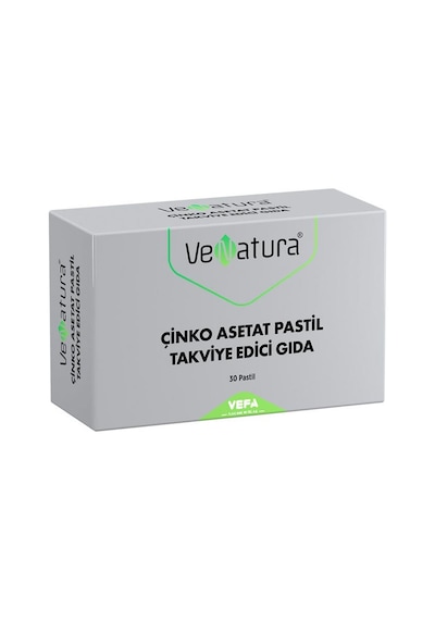 Venatura Çinko Asetat Pastil Takviye Edici Gıda 30 Pastil