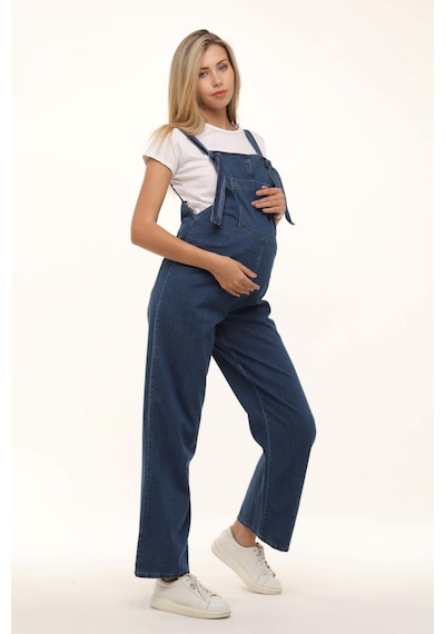 Luvmabelly Myra6152 Kot Hamile Salopet -mavi