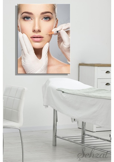 Dikey Tekli Kanvas Duvar Tablosu Modern Klinik Medikal Estetik Enjeksiyon İğne Dolgu Dolgu İş Çok Renkli