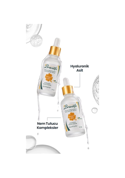 Yoğun Nemlendirici Aloe Vera Panthenol B5 Vitamin Vegan Hyaluronic Asit Serum 30 Ml