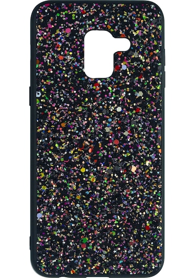 Nettech Samsung Galaxy A530 A8 2018 Uyumlu Simli Arka Koruma Kılıf - Siyah Siyah