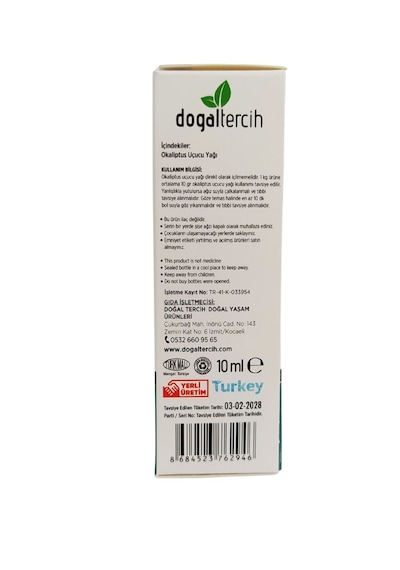 Doğal Tercih Okaliptus Yağı 10 Ml , Katkısız Seyreltilmemiş