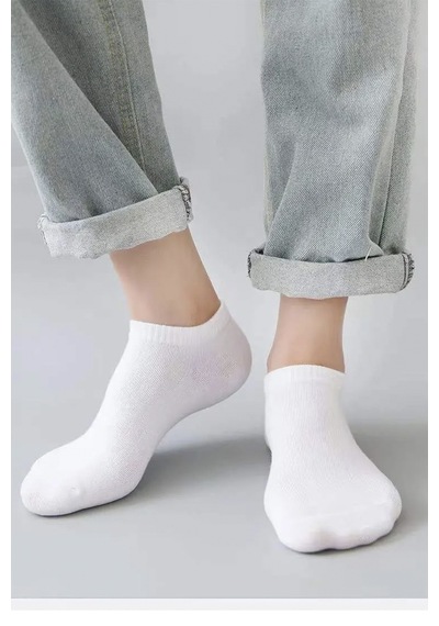 Esinti Unisex Patik Çorap Yazlık Çorabı 12 Çift Beyaz - Siyah