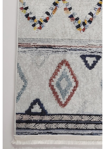 Blghome Etnik Desen Modern Halı Dekoratif Kilim Ekru - Gri