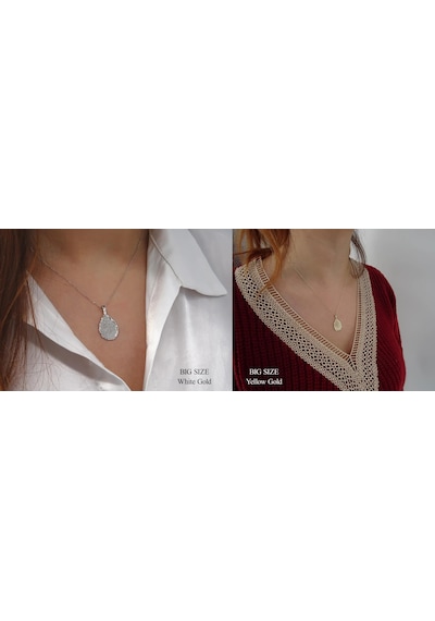 Kahveci.store Kişiye Özel Altın Parmak İzli Gravürlü Kolye 22