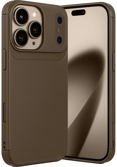 Apple, Uyumlu iPhone 17 Pro Max Auto Focus Karbon Kapak Kahverengi