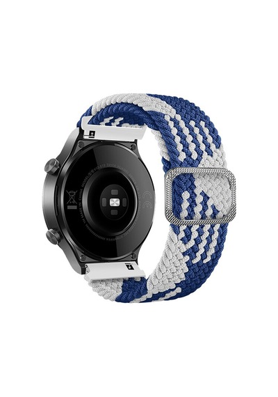 Microcase KY29 Xiaomi Amazfit Pace 2 İçin Esnek Örgülü Kumaş Kordon Kayış Beyaz - Mavi