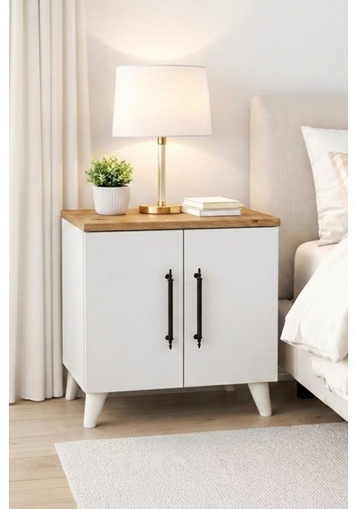 Reyo Enda Home Lumen 2 Kapaklı Raflı Klasik Komodin Beyaz-atlantik Çam Beyaz - Atlantik Çam Reyo Enda Home Lumen 2 Kapaklı Raflı Klasik Komodin Beyaz-atlantik Çam Beyaz - Atlantik Çam