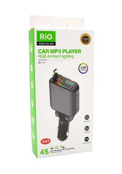Rio Tech A03 Rgb Led Jesli Araç Mp3 Çalar Ve Fm Transmitter