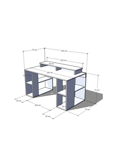 Karnaval Çalışma Masası M35002-2 Ders Çalışma Masası Bilgisayar Masası Ceviz 140x75cm