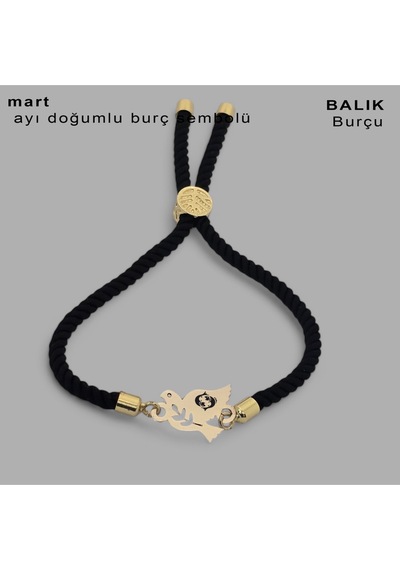 Archin Balık Burçlarına Özel 14 Ayar Altın Plakalı Kuş Motifli Siyah İpek Örgülü Hediye Bileklik-360burç Balık Archin Balık Burçlarına Özel 14 Ayar Altın Plakalı Kuş Motifli Siyah İpek Örgülü Hediye Bileklik-360burç Balık