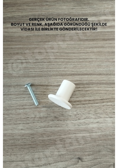 15 Adet - Açık Bej Düğme Kulp - Modern Ve Şık Dolap, Gardırop, Şifonyer, Komodin Ve Çekmece Kulpu Vida Dahil Sarı