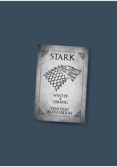 Game Of Thrones 3 Lü Yeni Yıl Kartı Yılbaşı Kartı Tabrik Kartı Stark Hause Kart