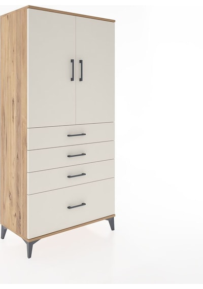 Hyperion Dolap 2 Raflı 4 Çekmeceli 2 Kapaklı 88x44x182 Antrasit-aytaşı Atlas Çam Hyperion Dolap 2 Raflı 4 Çekmeceli 2 Kapaklı 88x44x182 Antrasit-aytaşı Atlas Çam