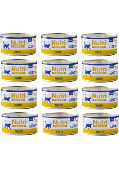 Nutri Feline Tavuk Etli Pate Tahılsız Yetişkin Kedi Konservesi 70 G X 12 Adet