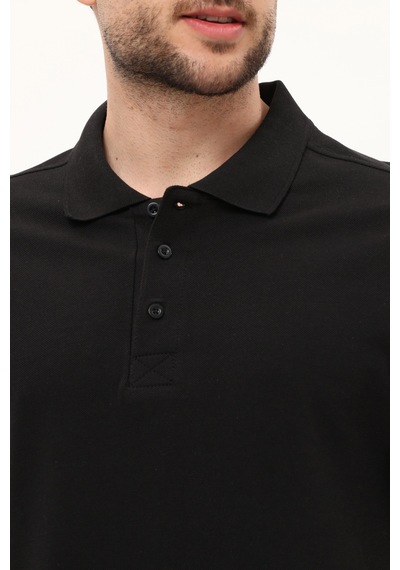 Uniprom Polo Yaka Tişört %100 Pamuk Siyah Erkek Siyah