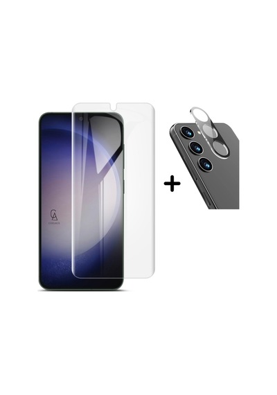 Samsung Galaxy Uyumlu S24 Plus Temperli Cam Ekran Koruyucu Ve Kamera Lens Koruyucu Seti