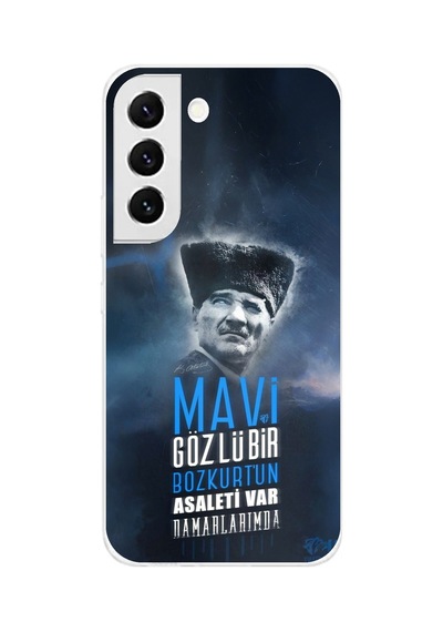 Samsung Galaxy S22 Uyumlu Atatürk Temalı Asalet Ve Bozkurt Baskılı Silikon Kılıf